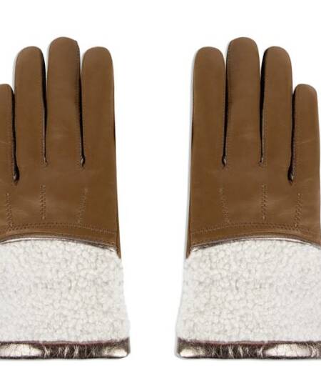Gants femme - Women’s gloves Eva T DC saddle brown/doral café Maison Fabre
