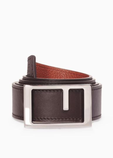 Reversible Belt - Ceinture réversible Léon Flam Paris Chocolat