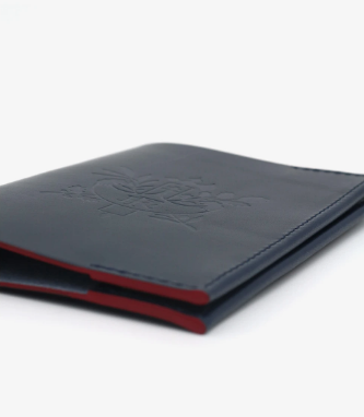 Elysée passport holder Navy & Red - Porte passeport Elysée Marine & Rouge.