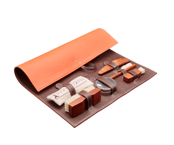 TAPIS DE CIRAGE ORANGE/MARRON - WAX CARPET by Authentiques Paris.