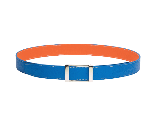 Ceinture Reverso - Reverso Belt Azur Blue & Orange by Authentiques Paris