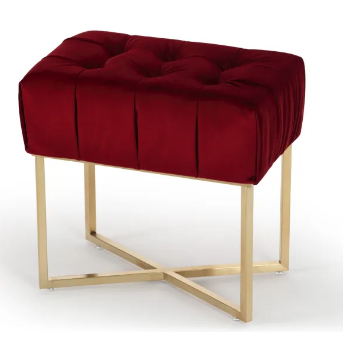 Tabouret velours design - Design stool velvet and metal - AMILCAR SELECTION