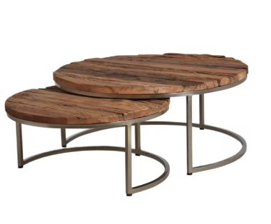 Tables rondes - Set of 2 round coffee tables - AMILCAR SELECTIONS