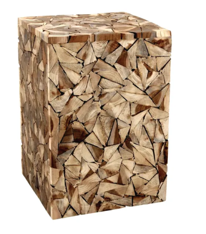 Tabouret Design - Design stool in recycled teak - AMILCAR SELECTIONS