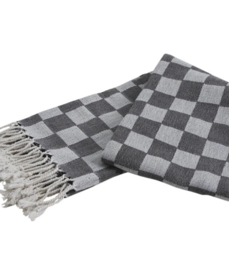 Plaid en coton damier – Checkered cotton blanket – AMILCAR COLLECTION