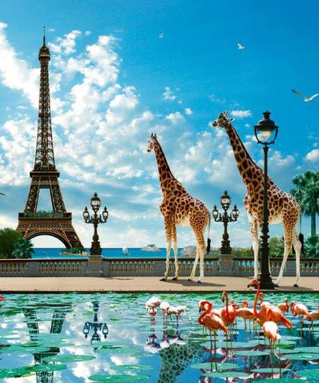 " Giraffe - Eiffel " - Collection "Waterworld" by Patrick Le Hec'h - N°6