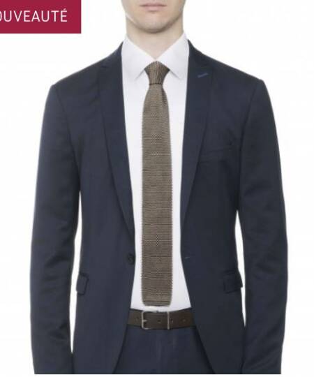 Cravate tricotée champagne en soie - Champagne silk knitted tie DS automobiles