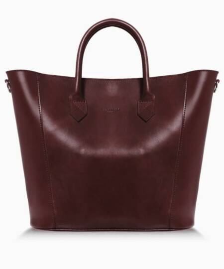 Sac cabas - Shopping bag Mendozat grenat by Léon Flam Paris – made in France