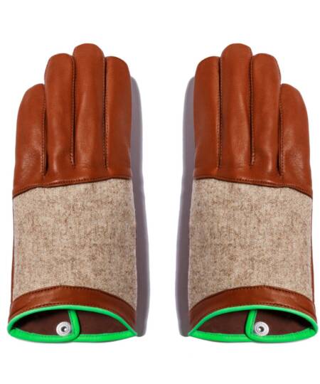 Maison fabre - H LARZAC ND Gants homme en agneau et laine de race Lacaune - Men's gloves in lambskin and Lacaune wool